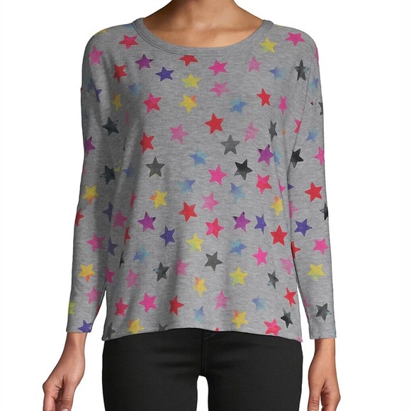 Chaser Tops - CHASER STAR PRINT CREWNECK RAINBOW SIZE SMALL